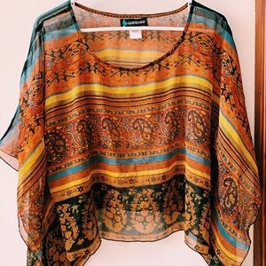 Weaver’s Colorful Bohemian Sheer Chiffon Shirt